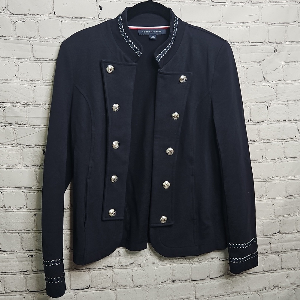 TOMMY HILFIGER Navy Blue Military Blazer Size Small